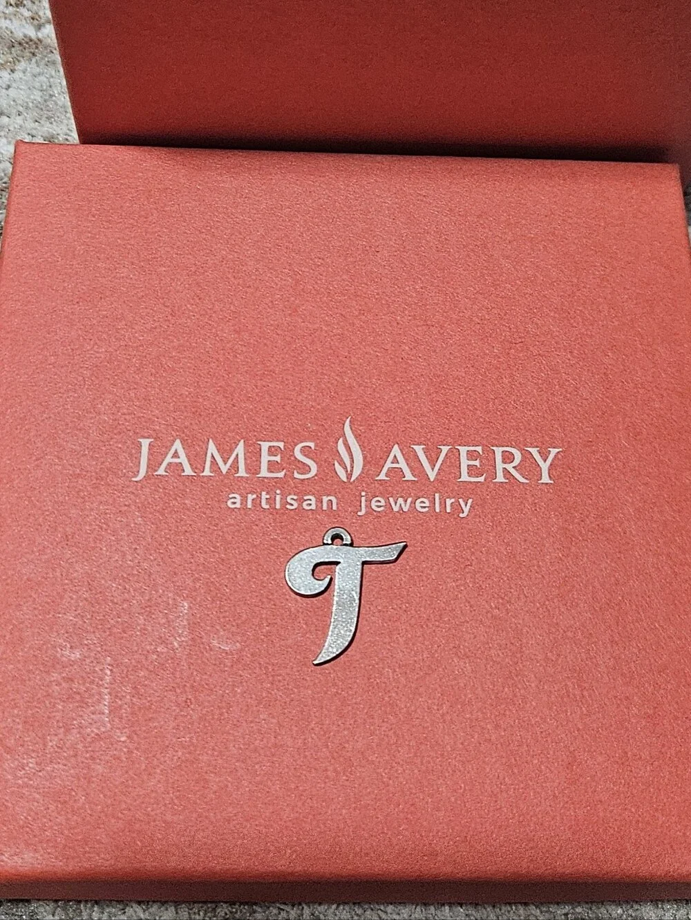 James Avery Large Sterling Silver Script Letter 'T' Charm